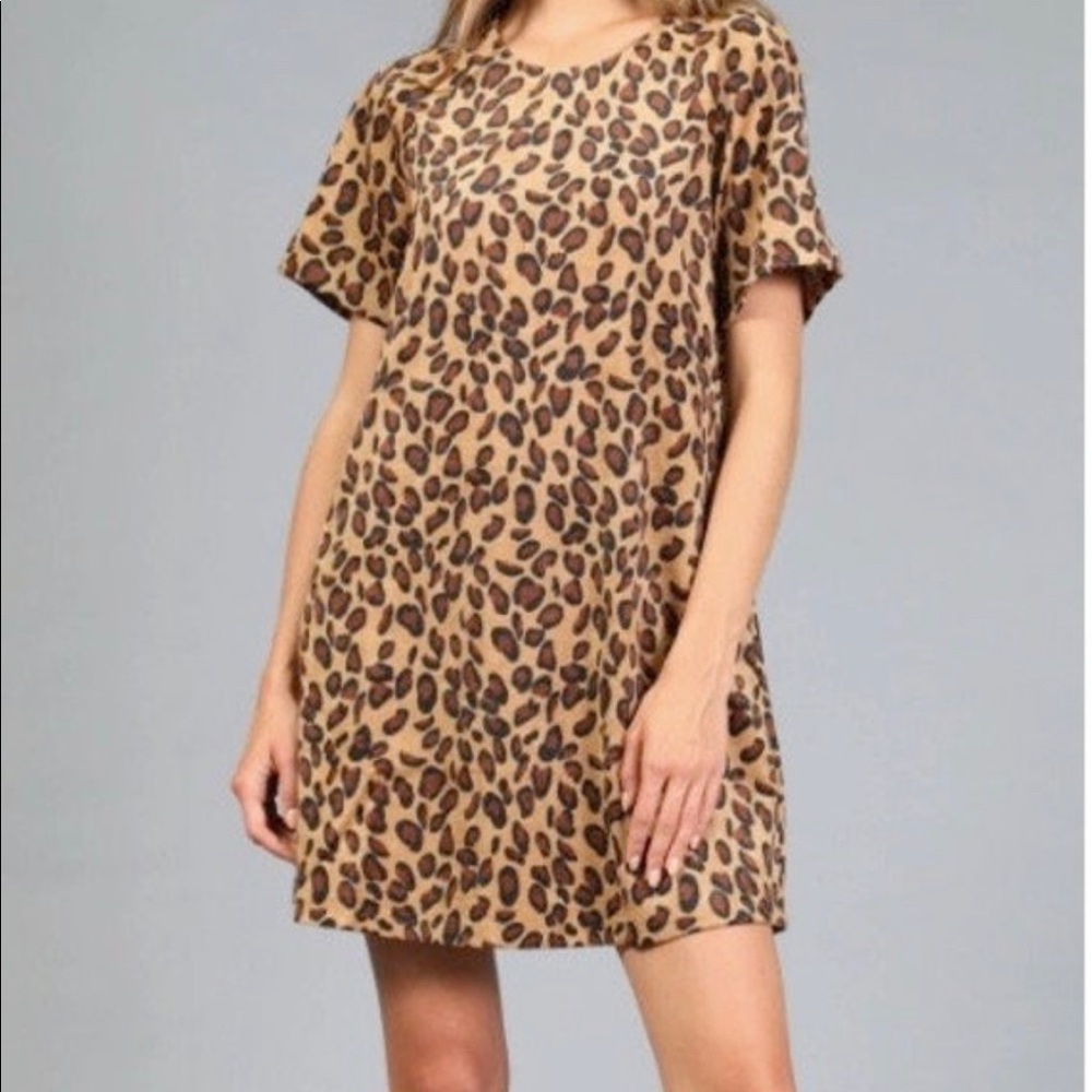 Corduroy Cheetah Shift Dress size medium